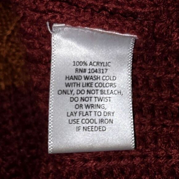 Derek Heart Lace Up Three Tone Sweater Size XL - Picture 7 of 8